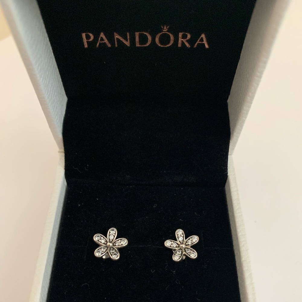 PANDORA dazzling daisy earrings - sterling silver